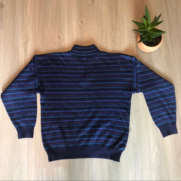 🏔 Vintage Demetre Wool Striped Ski Sweater 🏔 - Picture 6 of 7